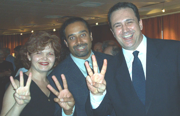 Carmen Colombo, wowzone.com, Joe Cacchione and a dignitary from Padova, Italy. August 12, 2003