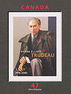 Pierre Elliott Trudeau Commemorative Stamp from Canada Post (wowzone.com)