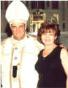 Cardinal Jean-ClaudeTurcotte, Archbishop of Montreal & Carmen Colombo - Fundraiser for Madonna Della Difesa Church, Dante Park in Little Italy, Montreal, Quebec, Canada - August 24, 2003 (wowzone.com)